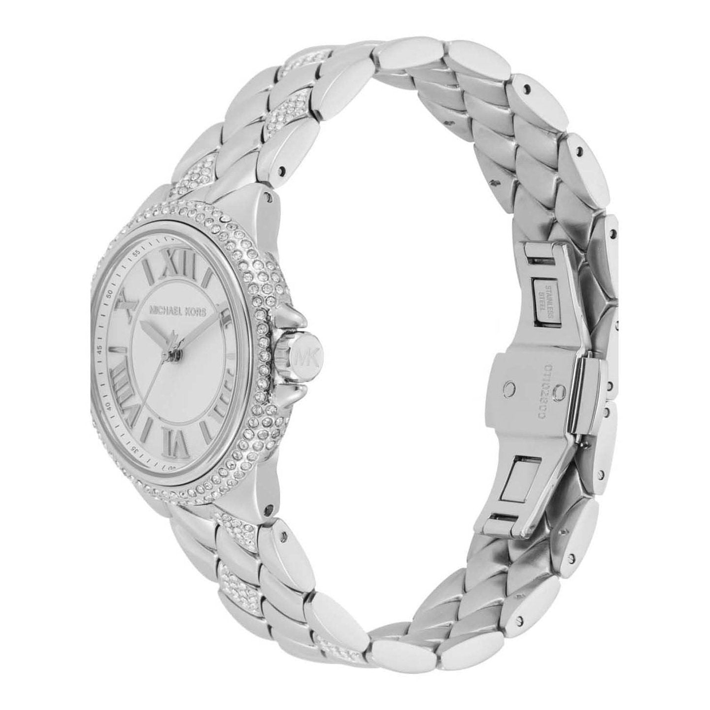  Shop Authentic Michael Kors Camille Pave Crystals Silver Dial Silver Steel Strap Watch for Women - MK4804 - Luxxuri