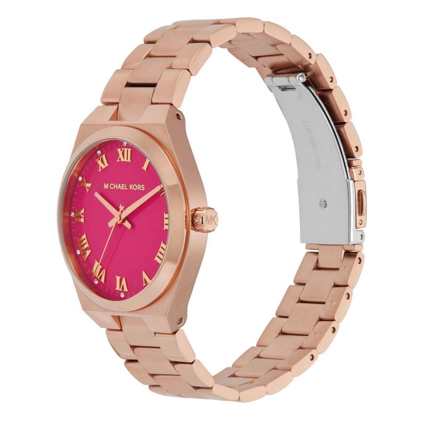  Shop Authentic Michael Kors Lennox Analog Pink Dial Rose Gold Steel Strap Watch for Women - MK7462 - Luxxuri