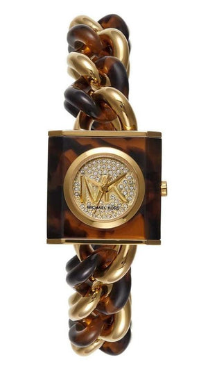  Shop Authentic Michael Kors Chain Lock Analog Silver Dial Two Tone Steel Strap Watch for Women - MK4808 - Luxxuri
