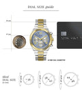 Guess Equity Analog Blue Dial Two Tone Steel Strap Watch For Men - GW0703G3