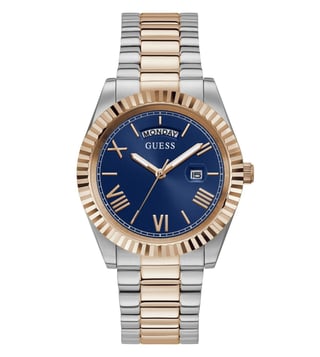  Shop Authentic Guess Connoisseur Quartz Blue Dial Two Tone Steel Strap Watch For Men - GW0265G12 - Luxxuri