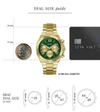  Shop Authentic Guess Equity Analog Green Dial Gold Steel Strap Watch For Men - GW0703G2 - Luxxuri