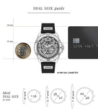  Shop Authentic Guess King Quartz Crystals Silver Dial Black Silicone Strap Watch For Men - GW0537G1 - Luxxuri