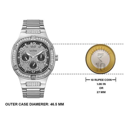  Shop Authentic Guess Duke Glitz Black Dial Silver Steel Strap Watch For Men - GW0576G1 - Luxxuri