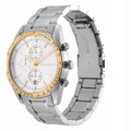 Michael Kors Accelerator Chronograph White Dial Silver Steel Strap Watch For Men - MK9112