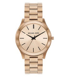  Shop Authentic Michael Kors Slim Runway Three-Hand Gold Dial Gold Steel Strap Watch for Women - MK9122 - Luxxuri
