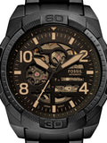 Shop Authentic Fossil Bronson Automatic Skeleton Black Dial Black Steel Strap Watch for Men - ME3256 - Luxxuri