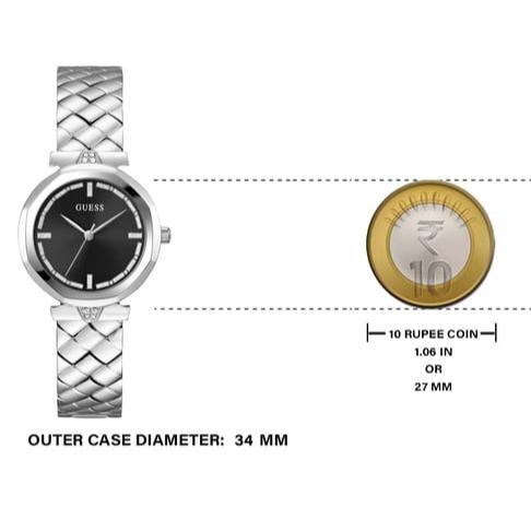  Shop Authentic Guess Rumour Quartz Black Dial Silver Steel Strap Watch For Women - GW0613L1 - Luxxuri