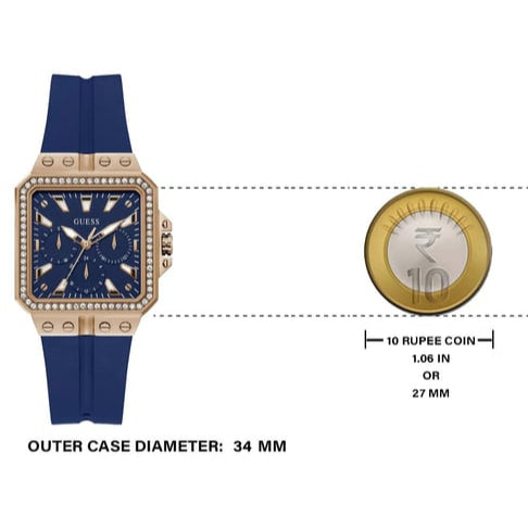  Shop Authentic Guess Libra Crystals Blue Dial Blue Silicone Strap Watch For Women - GW0618L2 - Luxxuri