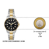  Shop Authentic Fossil Blue Dive Three Hand Black Dial Two Tone Steel Strap Watch For Women - ES5349 - Luxxuri