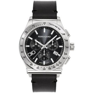  Shop Authentic Salvatore Ferragamo 1927 Chrono Analog Black Dial Black Leather Strap Watch for Men -  SFKZ00123 - Luxxuri