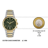  Shop Authentic Salvatore Ferragamo Sapphire Chrono Green Dial Two Tone Steel Strap Watch for Men - SFME01223 - Luxxuri