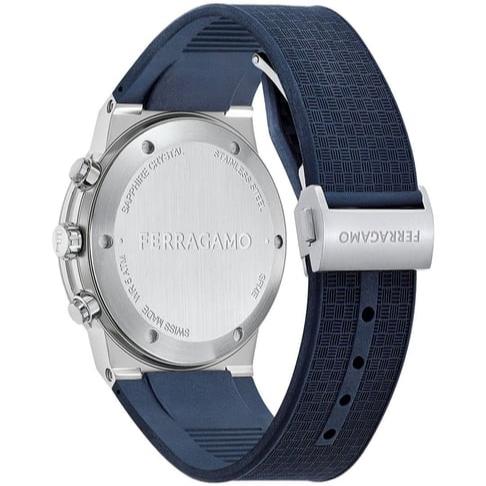  Shop Authentic Salvatore Ferragamo Sapphire Chrono Blue Dial Blue Rubber Strap Watch for Men - SFME00923 - Luxxuri