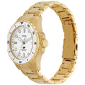 Fossil Blue Dive Three Hand White Dial Gold Steel Strap Watch For Women - ES5350