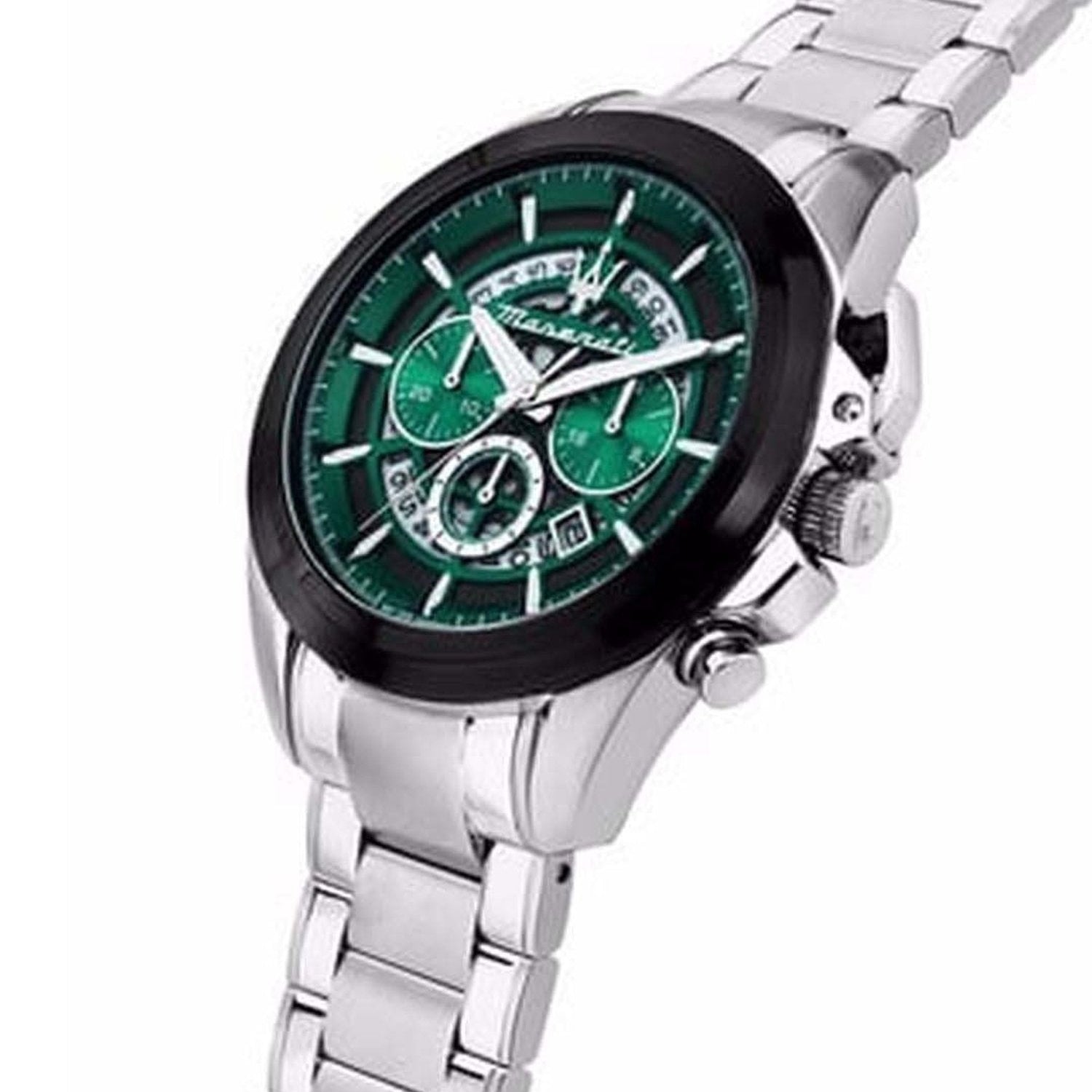  Shop Authentic Maserati Traguardo Chronograph Green Dial Silver Steel Strap Watch For Men - R8873612060 - Luxxuri