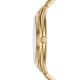  Shop Authentic Michael Kors Slim Runway Blue Mother of Pearl Dial Gold Steel Strap Watch for Women - MK3492 - Luxxuri