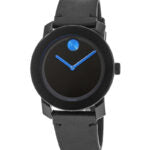  Shop Authentic Movado Bold TR90 Black Dial Black Leather Strap Watch For Men - 3600307 - Luxxuri
