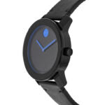  Shop Authentic Movado Bold TR90 Black Dial Black Leather Strap Watch For Men - 3600307 - Luxxuri