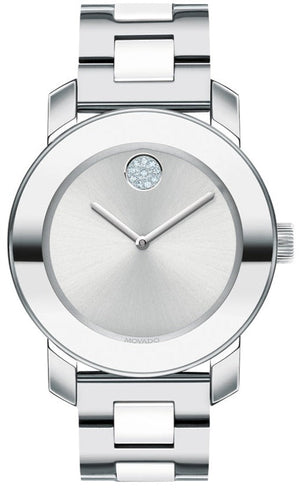  Shop Authentic Movado Bold Ceramic Silver Dial Silver Steel Strap Watch for Women - 3600638 - Luxxuri