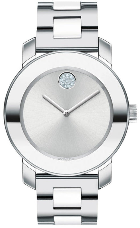  Shop Authentic Movado Bold Ceramic Silver Dial Silver Steel Strap Watch for Women - 3600638 - Luxxuri