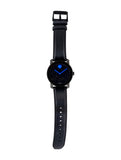  Shop Authentic Movado Bold Metallic Blue Dial Black Leather Strap Watch for Men - 3600137 - Luxxuri