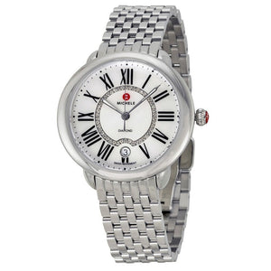Michele Serein Mother of Pearl Dial Silver Steel Strap Watch for Women - MWW21B000009