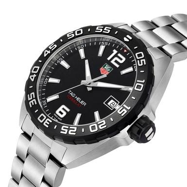 Tag Heuer Formula 1 Quartz Black Dial Silver Steel Strap Watch for Men - WAZ1110.BA0875