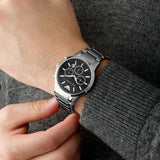  Shop Authentic Emporio Armani Classic Chronograph Black Dial Silver Steel Strap Watch For Men - AR2434 - Luxxuri