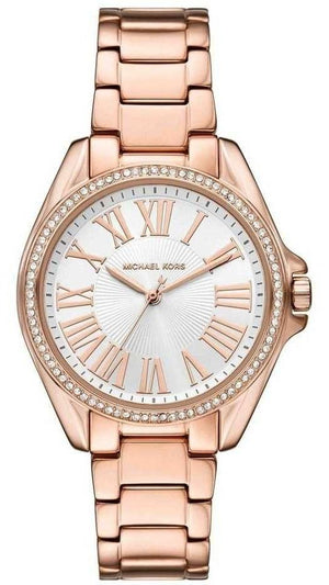  Shop Authentic Michael Kors Kacie Three-Hand White Dial Rose Gold Steel Strap Watch for Women - MK4853 - Luxxuri