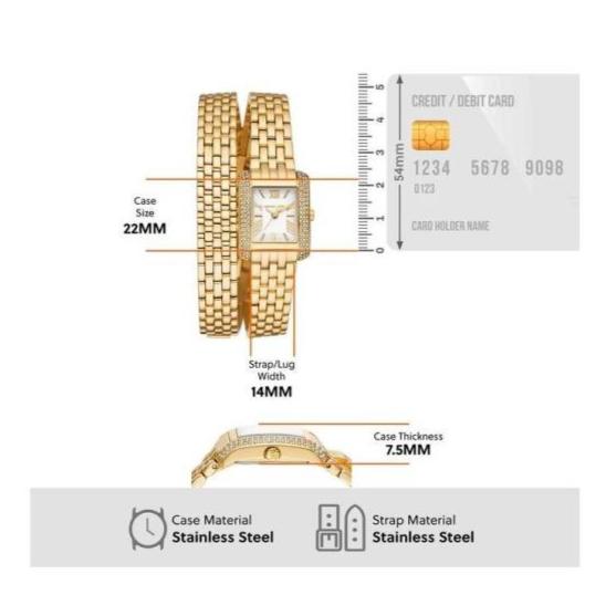  Shop Authentic Michael Kors Emery Pave Double Wrap White Dial Gold Steel Strap Watch for Women - MK4833 - Luxxuri