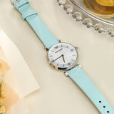  Shop Authentic Emporio Armani Gianni T Bar Analog Crystals Silver Dial Blue Leather Strap Watch For Women - AR11443 - Luxxuri
