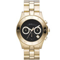  Shop Authentic Marc Jacobs Blade Chronograph Black Dial Gold Steel Strap Watch for Women - MBM3309 - Luxxuri