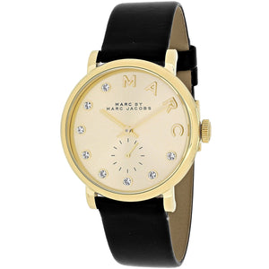  Shop Authentic Marc Jacobs Baker Gold Dial Black Leather Strap Watch for Women - MBM1399 - Luxxuri