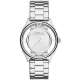  Shop Authentic Marc Jacobs Tether Transparent Silver Dial Silver Steel Strap Watch for Women - MBM3412 - Luxxuri