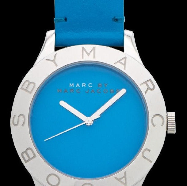  Shop Authentic Marc Jacobs Blade Blue Dial Blue Leather Strap Watch for Women - MBM1202 - Luxxuri