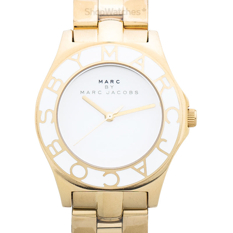  Shop Authentic Marc Jacobs Blade White Dial Gold Steel Strap Watch for Women - MBM3050 - Luxxuri
