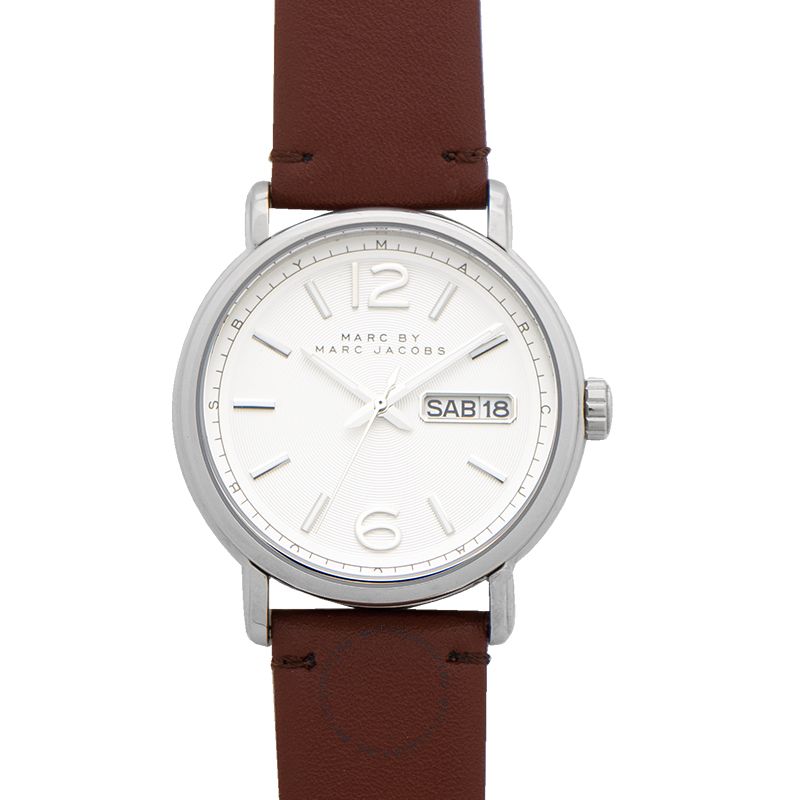  Shop Authentic Marc Jacobs Fergus White Dial Brown Leather Strap Watch for Women - MBM8649 - Luxxuri