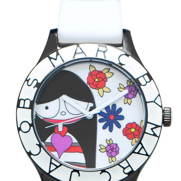 Shop Authentic Marc Jacobs Miss Marc Flower White Dial White Silicone Strap Watch for Women - MBM5513 - Luxxuri