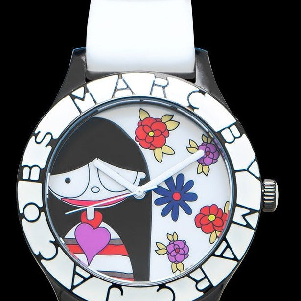  Shop Authentic Marc Jacobs Miss Marc Flower White Dial White Silicone Strap Watch for Women - MBM5513 - Luxxuri