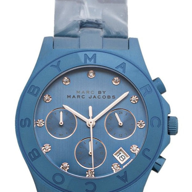  Shop Authentic Marc Jacobs Blade Chronograph Blue Dial Blue Steel Strap Watch for Women - MBM8581 - Luxxuri