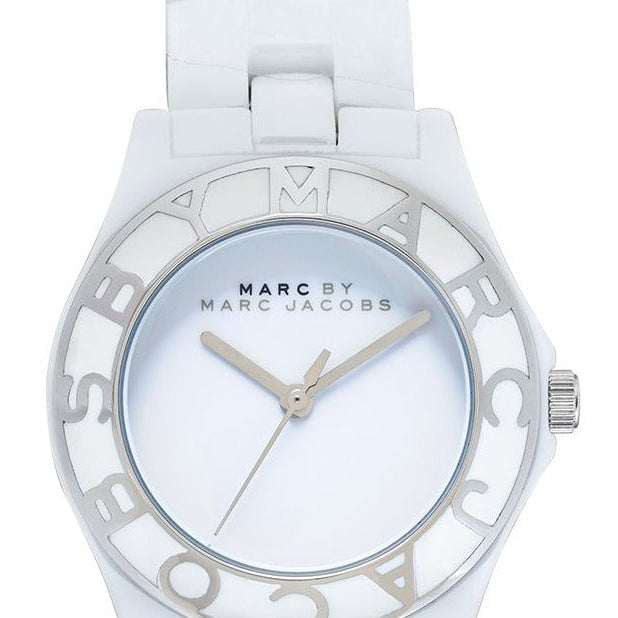  Shop Authentic Marc Jacobs Marc White Dial White Ceramic Strap Watch for Women - MBM9500 - Luxxuri