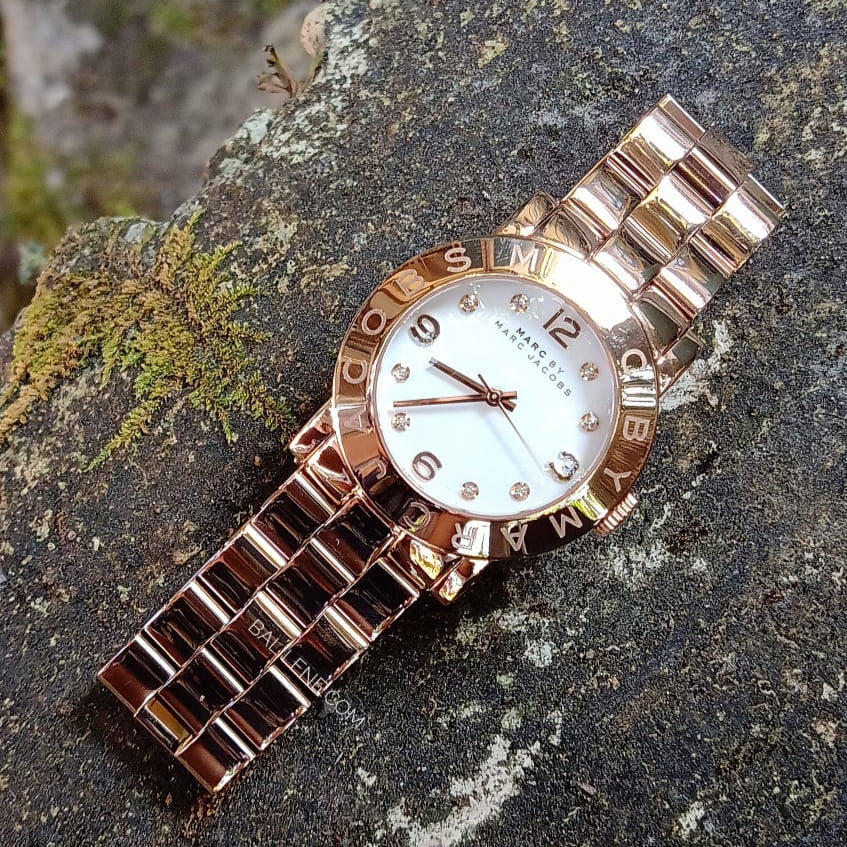  Shop Authentic Marc Jacobs Amy White Dial Rose Gold Steel Strap Watch for Women - MBM3077 - Luxxuri