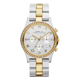  Shop Authentic Marc Jacobs Henry Chronograph Silver Dial Two Tone Steel Strap Watch for Women - MBM3197 - Luxxuri