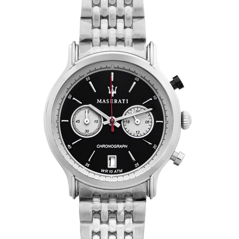 Maserati Legend Chronograph Black Dial Stainless Steel Watch For Men - R8873638001