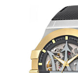  Shop Authentic Maserati Potenza Automatic Skeleton Grey Dial Black Leather Strap Watch For Men - R8821108037 - Luxxuri