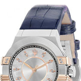  Shop Authentic Maserati Potenza Diamonds Silver Dial Blue Leather Strap Watch For Women - R8851108502 - Luxxuri