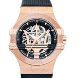  Shop Authentic Maserati Potenza Limited Edition Automatic Skeleton Black Dial Black Leather Strap Watch For Men - R8821108025 - Luxxuri