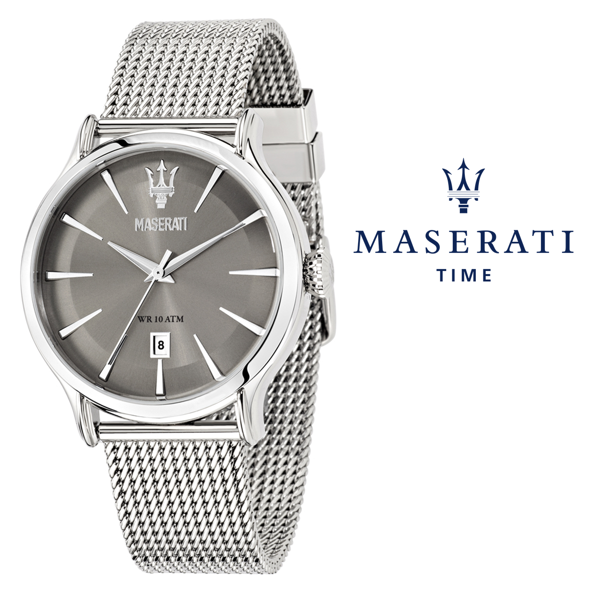  Shop Authentic Maserati Epoca Grey Dial Grey Mesh Bracelet Watch For Men - R8853118002 - Luxxuri
