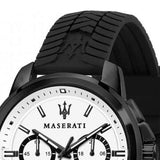  Shop Authentic Maserati Successo 44mm White Dial Black Silicone Strap Watch For Men - R8871621010 - Luxxuri
