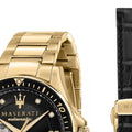  Shop Authentic Maserati SFIDA Black Dial Yellow Gold Toned Stainless Steel Watch For Men - R8823140003 - Luxxuri